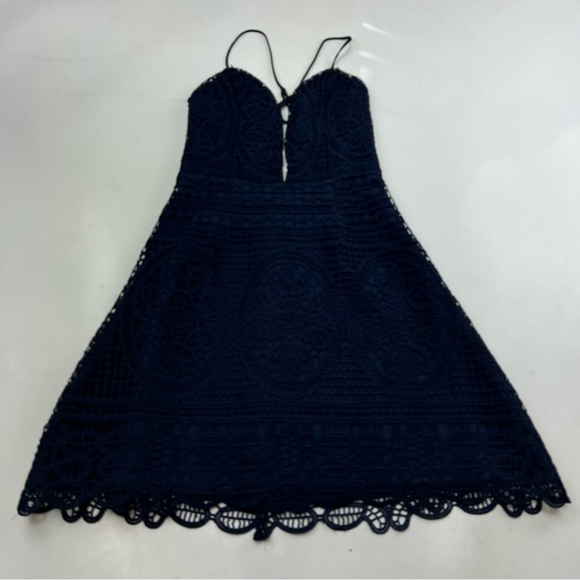Lovers + Friends women’s  navy blue crisscross mini dress XS L126-29 - Picture 2 of 6